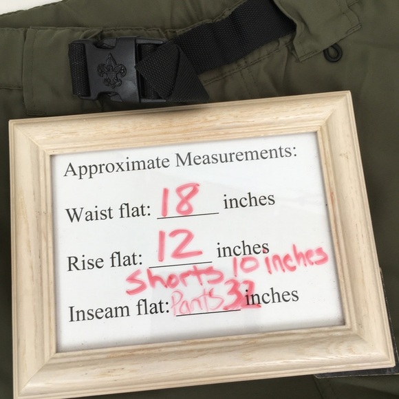 Boy Scouts Cargo Uniform Pants Shorts Convertible Green Hiking Zip Off Outdoor - Picture 11 of 14